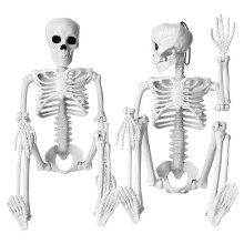 2 Szt. Szkielet Dekoracja na Halloween, 16-Calowy Ruchomy Szkielet CałEgo CiałA na Halloween do Dekoracji WewnąTrz i na ZewnąTrz