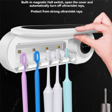 Sterilizzatore Spazzolini Denti,Sterilizzatore e Supporto per Spazzolini Denti UV, 5 Slot per Spazzolini da Denti,Sterilizzatore per Spazzolini da