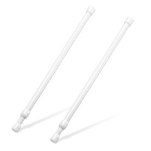 Adjustable Spring Tension Rod 1628 Inch NoDrill Closet and Cabinet Use 2 Pack White