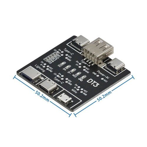 USB Data Cable -Off Detection Board for Micro-Type Type-C Port DT3 USB Cable Tester Fast Detection Light Weight 2