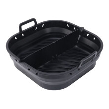 Airfryer Siliconen Plaat Vierkant Herbruikbaar Airfryer Kookaccessoires Opvouwbaar 8,5 Inch Airfryer Gereedschap Bakvorm Zwart