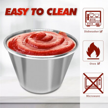 50 Pièces Tasses à Sauce en Métal 2.5oz Ramequins, Tasses à Sauce en Acier Inoxydable Récipient à Condiments en Métal Réutilisable