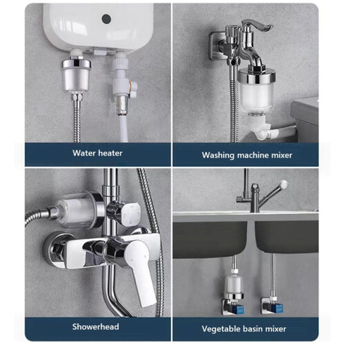 Vattenutloppsrenare Kit Universal Kranfilter Kök Badrum Dusch Hushållsfilter PP Bomull