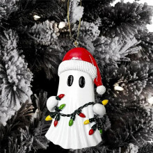 Kerstboom Ornament Hoed Spook Charm Klein Spookbeeld Verzamelbaar Speelgoed Huisdecoratie Kerststuk