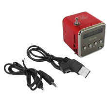 TD-V26 Digital Portable Fm Radio Receiver LED Loudspeaker Wireless Speaker MP3 Support /TF Card Red