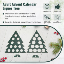 Calendrier de L' pour Adultes, Compte à Rebours avec Arbre de Noël en Bois, Porte-Alcool, Support pour Bouteille de Vin, Cadeaux