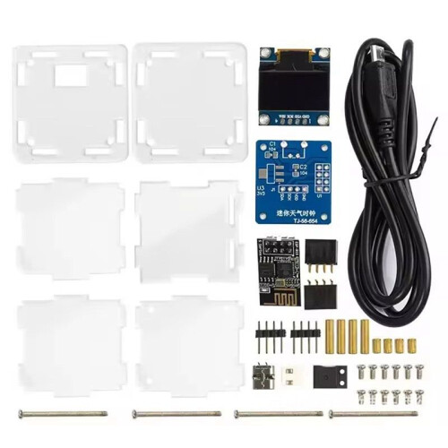 ESP8266 DIY Electronic Kit  Weather Forecast Clock Kit WIFI Networked with OLED Display & Case DIY Welding 1