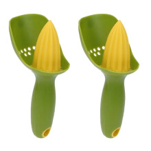 Exprimidor Manual de Plástico de Cocina Exprimidor de Cítricos de Mano de Naranja Limón Portátil de Frutas de Corte de Prensa de Cocina Verde