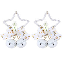 Accesorio Colgante de Campana de Metal con Forma de Estrella de Cinco Puntas para Festival de Navidad, Colgante de Árbol de Navidad Hecho A Mano,