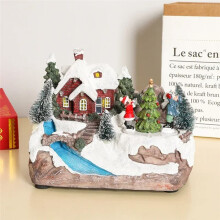 Christmas Rotating Music Statue Christmas Home Decoration Desktop Ornaments Holiday Gift B