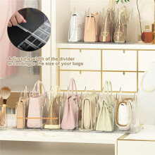 Organizador de Bolsos para Armario, 8 Piezas, Organizador de Almacenamiento de Bolsos Transparente Ajustable, Divisores de Estantes para Dormitorio,