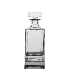 25 oz Square Glass Whiskey Decanter with Stopper, Elegant Design for Home Bar and Gift