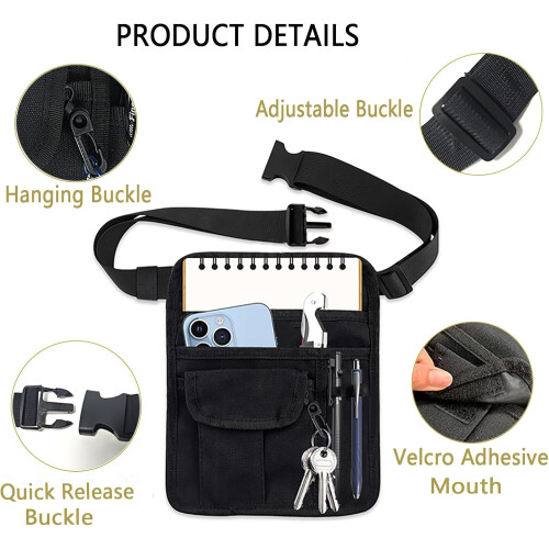 Adjustable Server Apron with MultiPocket Canvas Waitress Waist Pouch for Restaurant and Bar 1