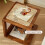 Bedside Table Boho Rattan Side Table Rustic Nightstand Solid Wood Frame for Small Spaces Natural 2