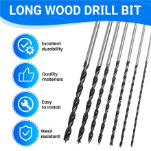 7-Teiliges Extra Langes Holzbohrer-Set 12 Zoll 300 Mm Bohrer DIY Holzbearbeitungswerkzeug Spiralbohrer Extra Langer Bohrer