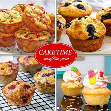 Siliconen Muffin Pan voor Air Fryer, Oven, Pot 8.4Inch Herbruikbare Gratis Siliconen Bakvormen 2 Pack