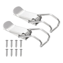 2 Pcs 304 Stainless Steel Spring Loaded Toggle Latch with Screws for Cabinet Door Wooden Chest