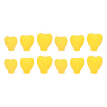 Yellow Heart-Shaped Silicone Makeup Brush Covers (12pcs)