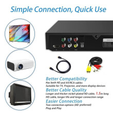 DVD Player 1080P HD Home DVD Player Box for TV All Region Free DVD CD-Disk Player AV-Output EVD Player--US Plug