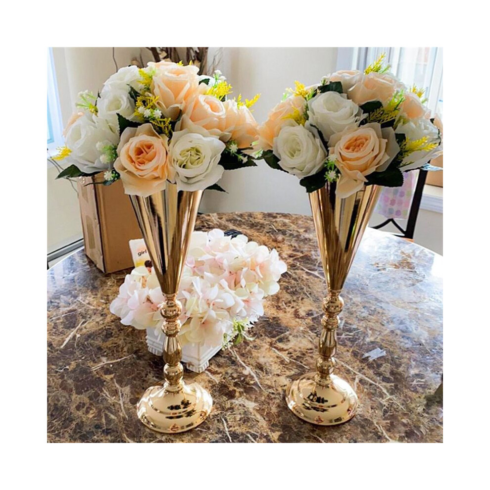 2Pcs Tabletop Flower Vase Wedding Centerpiece Decor Metal Flower Stand Artificial Flower Ornaments For Anniversary Part 6033209748002