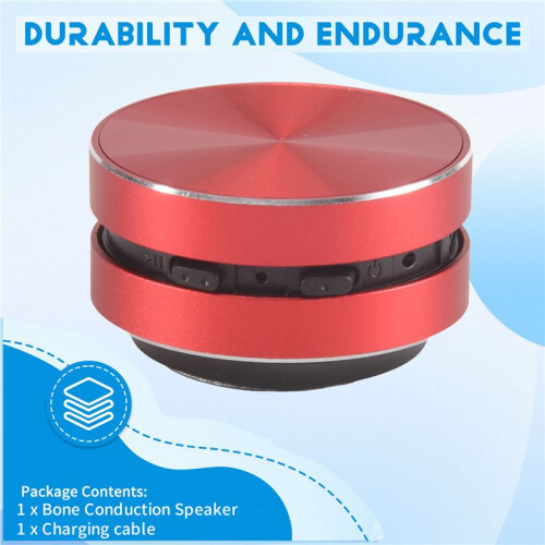 Portable Compatible Bone Conduction Speaker Stereo Sound  Speaker(Red) 1