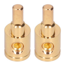 Power Wire Reducer, 0GA Pure Copper Gold Plated Wire Reducer Terminalkontakt för BilstereoföRstäRkare, 2 ST