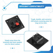 4 Pezzi Coppa Terminale Della Scatola 'Altoparlante, Connettore un Morsetto per Terminale Della Scatola del Subwoofer Quadrato un Molla per