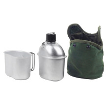 Outdoor-Kantinen-Kochgeschirr-Set, 0,9 L Kantinenbecher, Tragbare Wasserflasche mit Haltegriff, Becher für Outdoor-Camping, Wandern