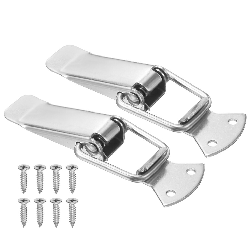 2 Pcs 4.2' Stainless Steel Spring Loaded Toggle Latch With Screws For Cabinet Chest Toolbox 9169991224923