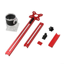 Aluminum Router Jig with Base Plate for Accurate Groove and Circle Cutting, Woodworking Cabinet Red