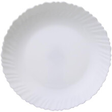 8.5 Inch White Dinner Plates Set of 6 Opalware Microwave Dishwasher Safe Chip Resistant Elegant Design