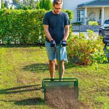 Outsunny Compost Spreader, 24" Garden Spreader w/ Height Adjustable Handle