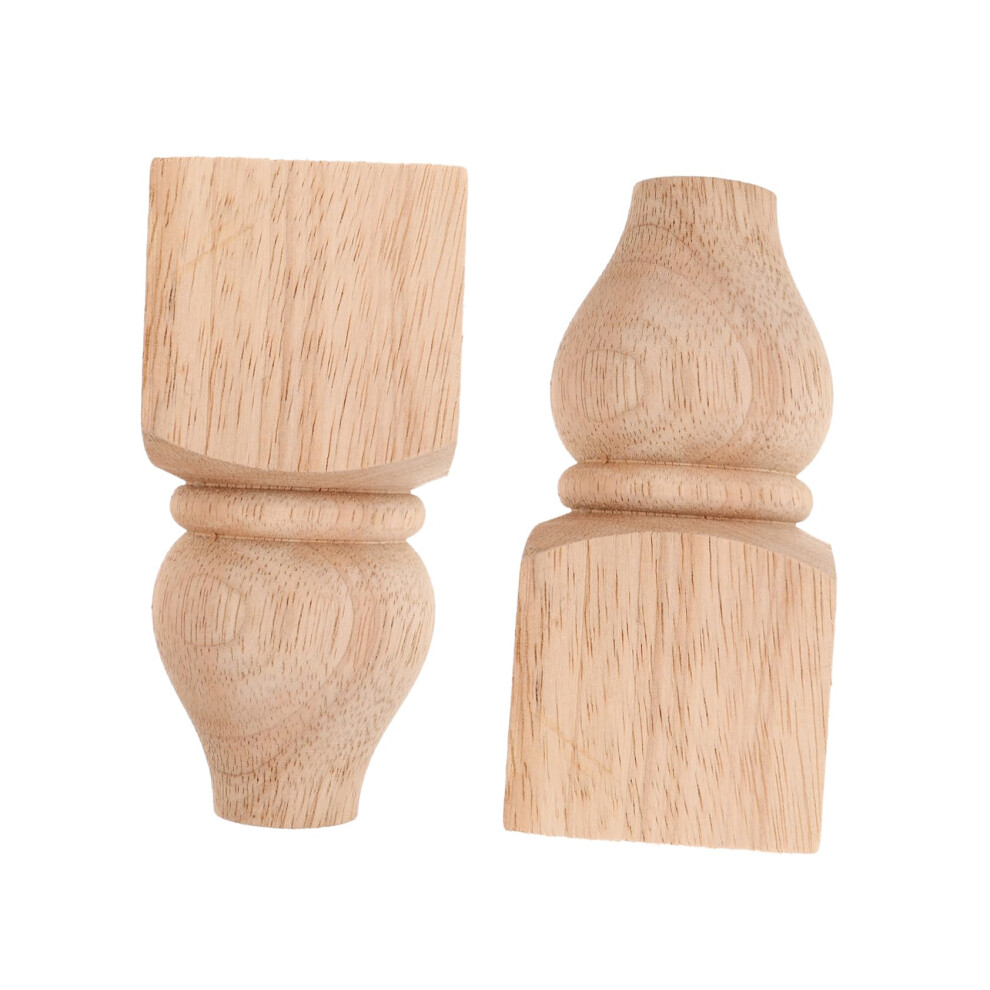 2Pcs Unfinished Wooden Furniture Legs Replacement Bun Feet For Sofa Couch Chair Cabinet Solid Wood 9771547203704