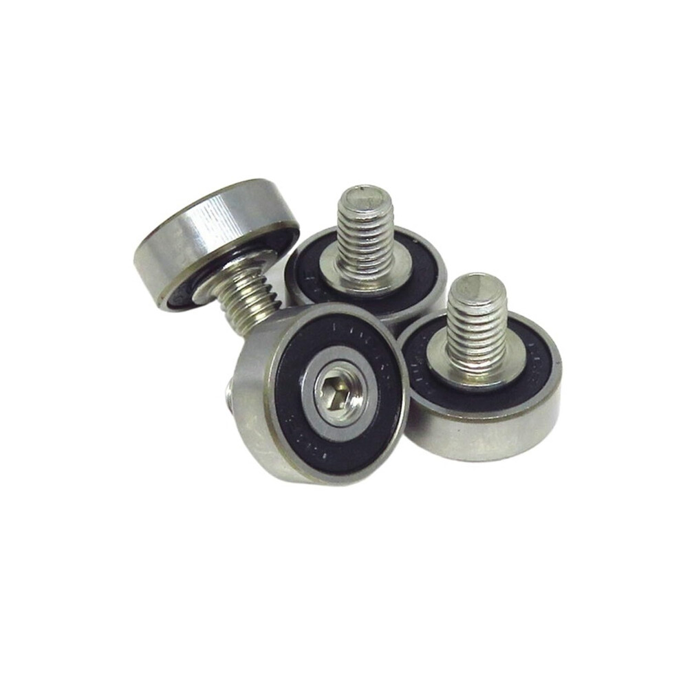 10Pcs 17Mm 606Rs M6 Threaded Bolt Bearings Door Wheel Pulley Metal Guide For Smooth Heavy Load 9771547203711