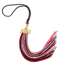 Graduation Tassel with 2026 Gold Year Charm Black Red White Durable Polyester Cap Accessory