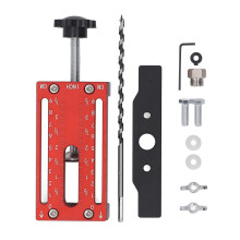 Cabinet Door Hinge Jig with Adjustable Height, Aluminum Alloy Drill Guide for Precise Hardware Install