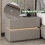 Solid Wood Nightstand with Drawers, Modern Bedside Table with LED Lights, Leather Wrapped, Black 2
