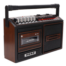 Vintage Portable Cassette Player with AM FM Radio USB SD Support Noise Reduction Coffee Color