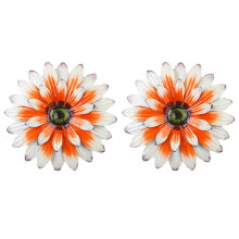 Orange & White Garden Courtyard Iron Sunflower Villa Decoration Gardening Wall Hanging