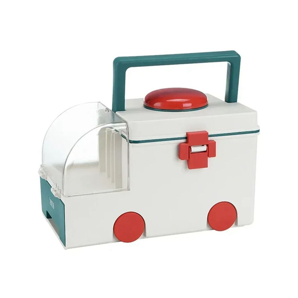Green Multifunctional Ambulance Medicine Box Large Capacity Household Large Portable Portable Medicine Box Storage Box