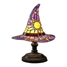 Resin Witch Hat Lamp Gothic Wizard Shape Lamp USB Powered Resin Witch Hat Light Ornament for Living Room Bedroom Decor B