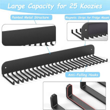 Can Cooler Sleeves Holder Magnetic for Fridge, Beer Sleeves Dispenser Organizer for Storage with 25 Hooks
