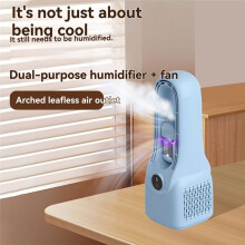 Bladeless Fan Portable AirConditioner LEDDisplay Desktop Fanless Blade Cooling Fan Tower Air Cooler for Office Bedroom B