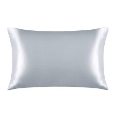 Both Sides Natural Pure Silk Pillowcase for Hair and Skin, 600 Thread Count 50X75cm-Silver Gray