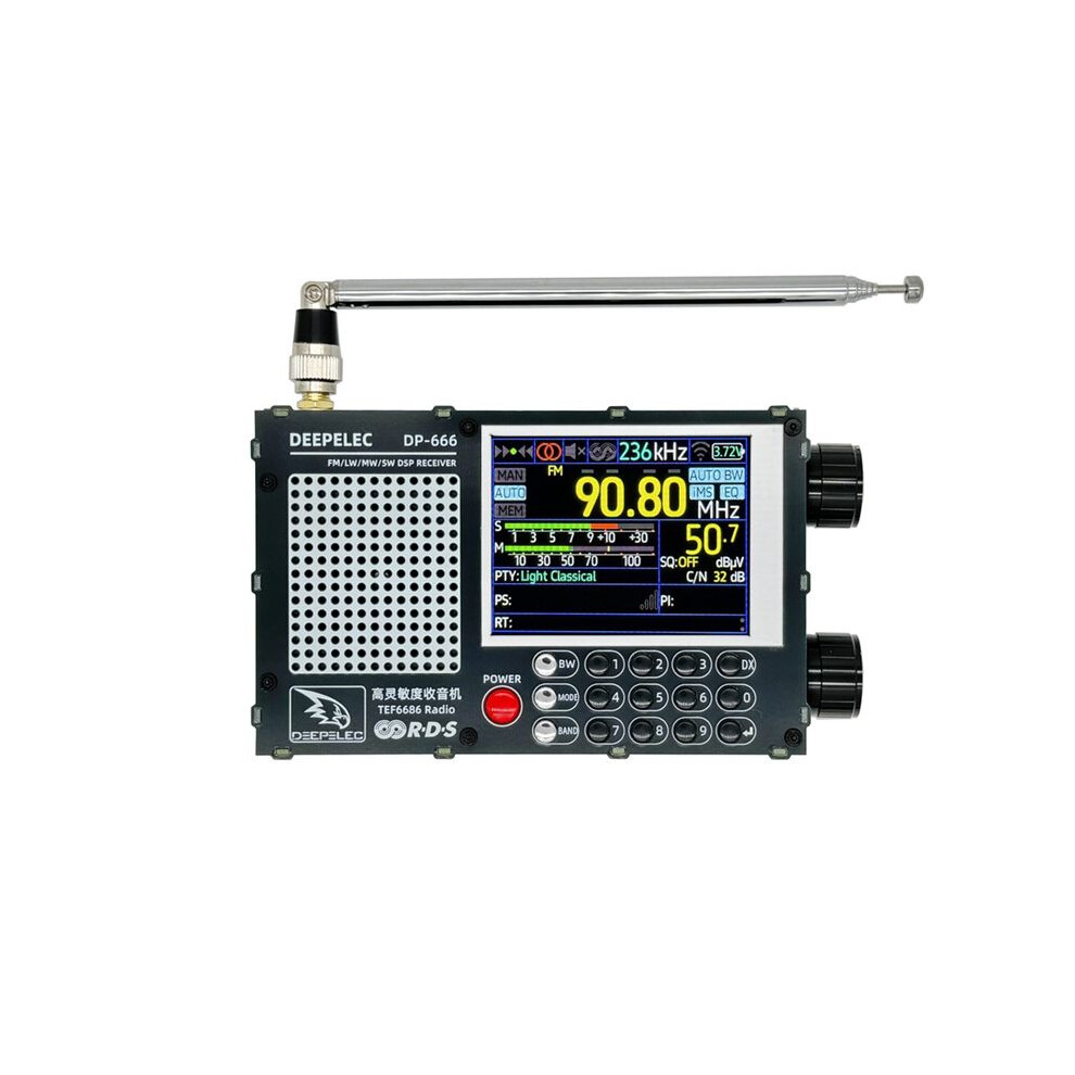 Dp-666 Tef6686 Radio 5000Mah High Sensitivity Full Band Fm Am Fm Short Wave Radio Receiver With Antenna Black 4711356394304