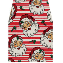Christmas Table Runner Red StripesSanta Xmas Winter Table Decoration for Home Kitchen Dining Dinner Indoor Outdoor