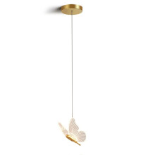 Butterfly LED Pendant Lights Nordic Golden Bedside Chandelier Lighting for Living Room Bedroom Bedside Lamp A
