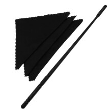 Tige de Nettoyage de FlûTe avec 3 Tampons de Nettoyage Kit de Nettoyage de FlûTe Nettoyeur de FlûTe Chiffon de Polissage de FlûTe, Noir