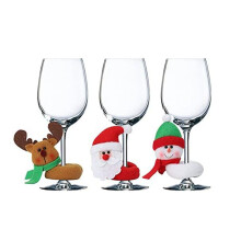 6Pcs Christmas Wine Glass Santa-Claus Moose-Snowman Drink Markers for Christmas Holiday Party Wine Glass