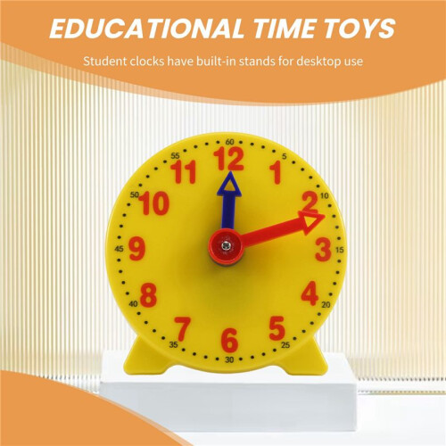 4 Inch Student Learning Clock  Model Teacher Gear Clock 12/24 Hour School Learning Tools 2